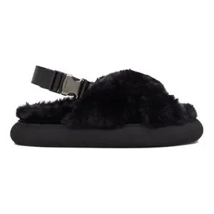 Moncler | Shoes | Monclerblack Solarisse Fauxfur Sandals  display picture 3